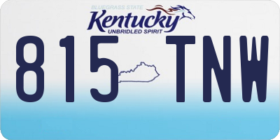 KY license plate 815TNW