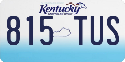 KY license plate 815TUS