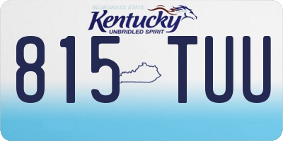 KY license plate 815TUU