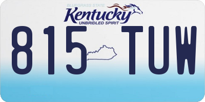 KY license plate 815TUW