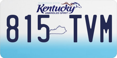 KY license plate 815TVM
