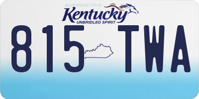 KY license plate 815TWA