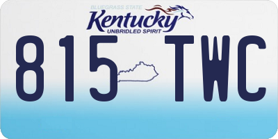 KY license plate 815TWC