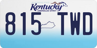KY license plate 815TWD