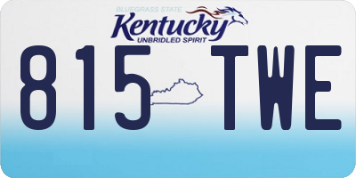KY license plate 815TWE
