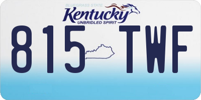 KY license plate 815TWF