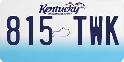 KY license plate 815TWK