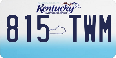 KY license plate 815TWM