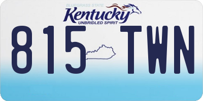 KY license plate 815TWN