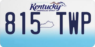 KY license plate 815TWP