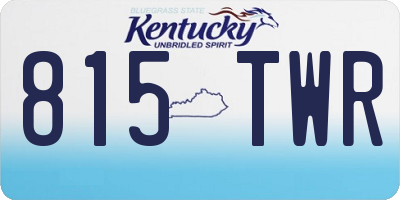 KY license plate 815TWR