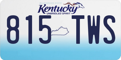 KY license plate 815TWS