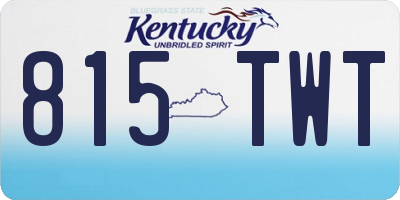 KY license plate 815TWT