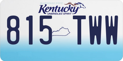 KY license plate 815TWW