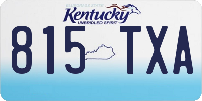 KY license plate 815TXA