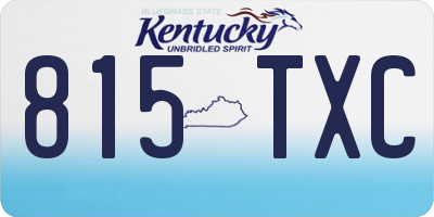 KY license plate 815TXC