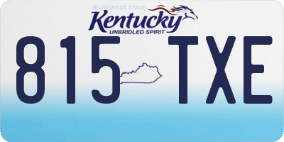 KY license plate 815TXE