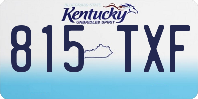 KY license plate 815TXF