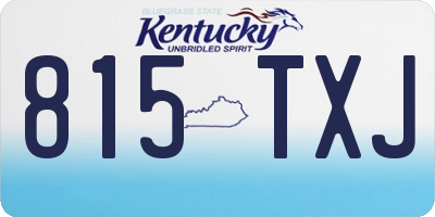 KY license plate 815TXJ