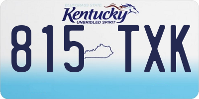 KY license plate 815TXK