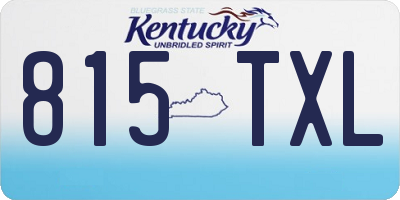 KY license plate 815TXL