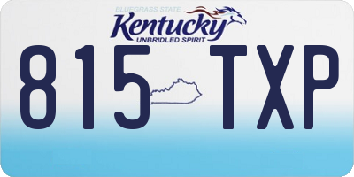 KY license plate 815TXP