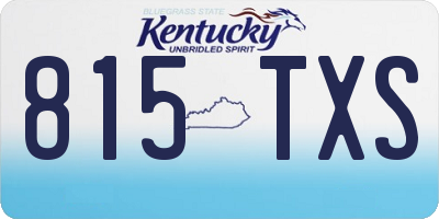 KY license plate 815TXS
