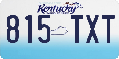 KY license plate 815TXT