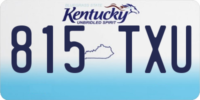 KY license plate 815TXU