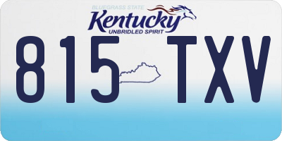 KY license plate 815TXV