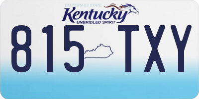 KY license plate 815TXY