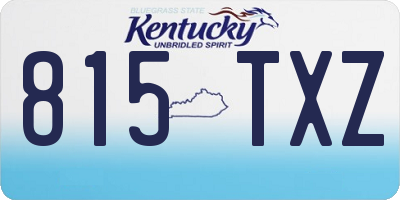 KY license plate 815TXZ