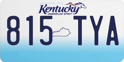 KY license plate 815TYA