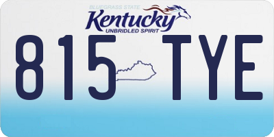 KY license plate 815TYE