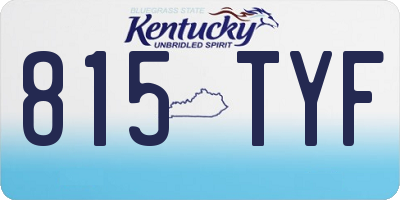 KY license plate 815TYF