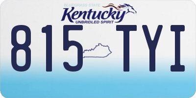 KY license plate 815TYI