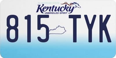 KY license plate 815TYK