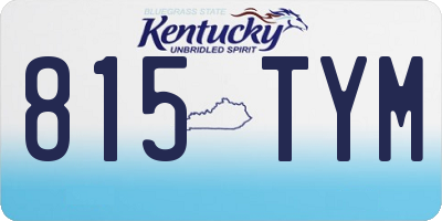 KY license plate 815TYM