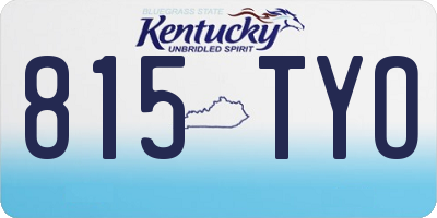 KY license plate 815TYO