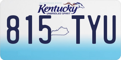 KY license plate 815TYU