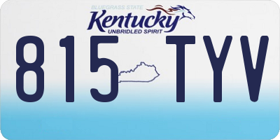 KY license plate 815TYV