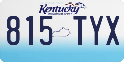 KY license plate 815TYX