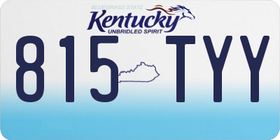 KY license plate 815TYY