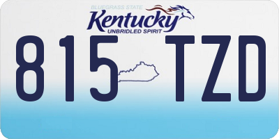 KY license plate 815TZD