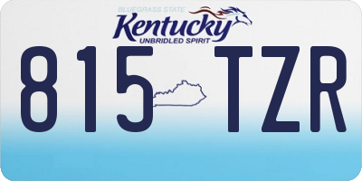 KY license plate 815TZR