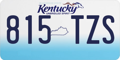 KY license plate 815TZS