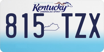 KY license plate 815TZX
