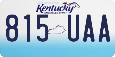 KY license plate 815UAA