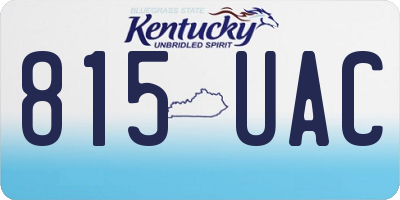 KY license plate 815UAC