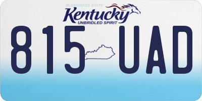KY license plate 815UAD